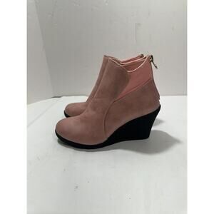 Secret Celebrity Alana Pearlized Pink‎ Sz 8 Ankle Boots Zipper Booties Women NEW